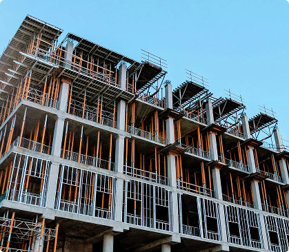 Exterior of a building under construction